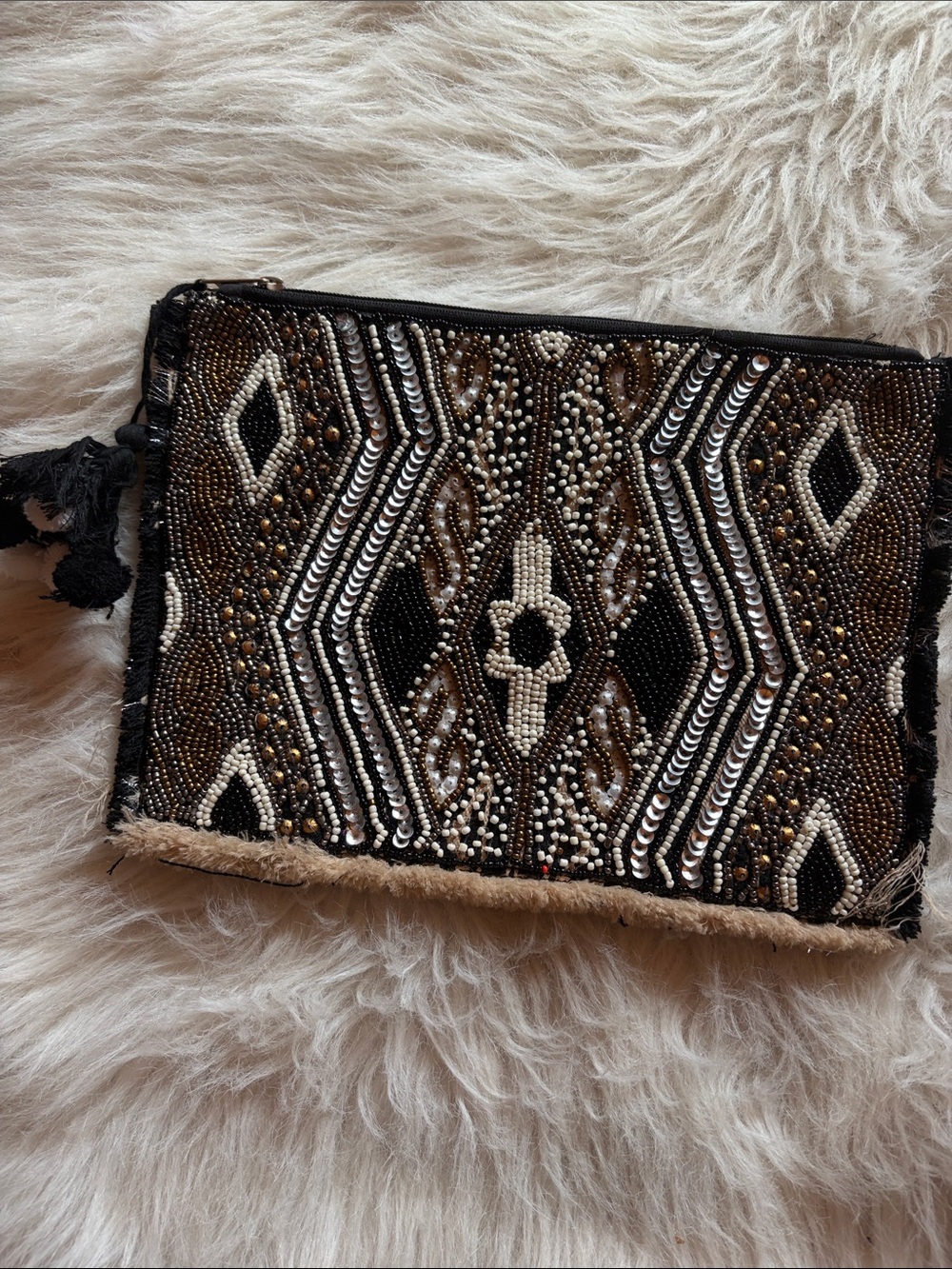 Beaded Tribal Pattern Clutch